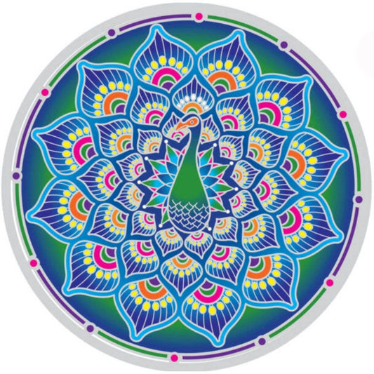 SUNSEAL - Peacock Kaleidoscope Mandala 14cm