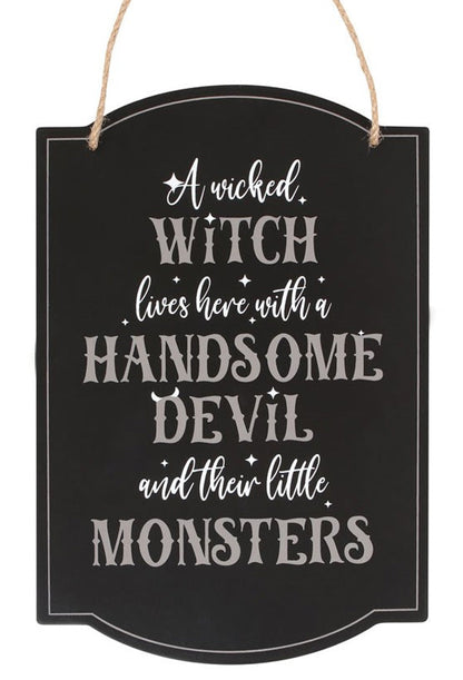 Wicked Witch Family Hanging Sign
